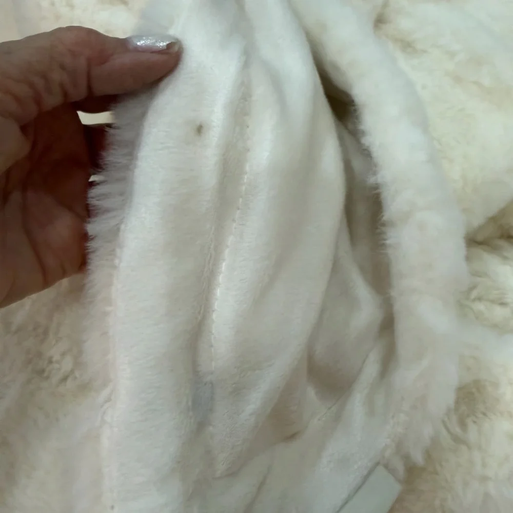 Pier 1 Cream Plush Blanket
